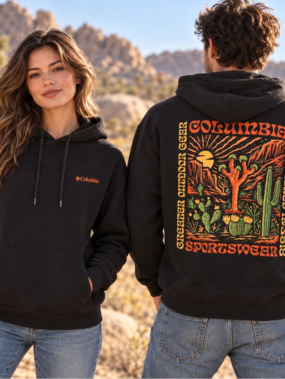 Columbia Desert Graphic Hoodie | Black | Size XL